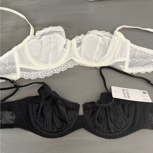 Simone Perele Black and Ivory Lace Bras